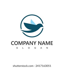 Flying bird logo bird and wing icon wildlife, expediton and transportation business symbol