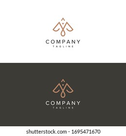 
Logotipo de pájaro volador con alas