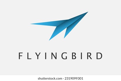 Flying Bird Logo Wings Abstract Vector Design Template.
