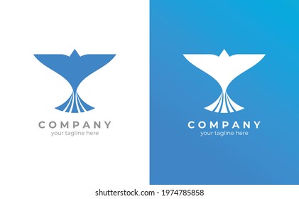 Flying bird logo.Creative, simple, and modern. Vector illustration of EPS 10.