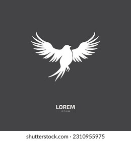 Flying Bird minimal logo silhouette icon