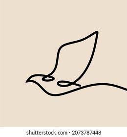 flying bird minimalism oneline continuous single line art