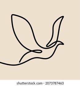 flying bird minimalism oneline continuous single line art