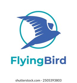 flying bird minimalist logo design