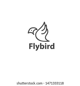 Flying bird minimalist logo vector illustration
