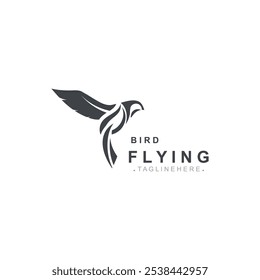 Flying Bird modern logo design isolated white background template