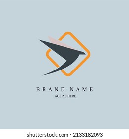 flying bird modern logo template design for brand or company and other