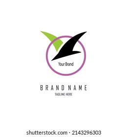 flying bird modern logo template design for brand or company and other