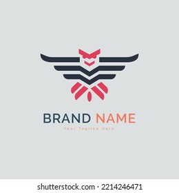 flying bird modern logo template design for brand or company and other