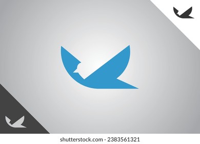 Flying bird modern logotype and symbol. Perfect logo for business related to animal, pet and veterinary. Isolated on background. Vector eps 10.