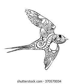 Flying bird, monochrome