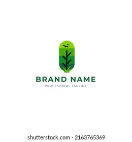 Flying bird natural logo concept