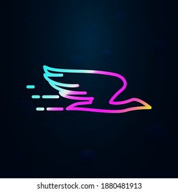 Flying bird nolan icon. Simple thin line, outline vector of speed icons for ui and ux, website or mobile application