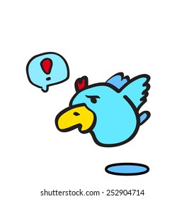 Flying  bird on white background. Vector illustration