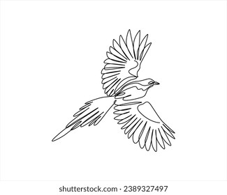 Flying Bird One Line Drawing Bird One Line Drawing Lineart One continuous line drawing of flying up dove Bird symbol of peace and freedom in simple linear style Mascot concept for national labor movem