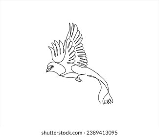 Flying Bird One Line Drawing Bird One Line Drawing Lineart One continuous line drawing of flying up dove Bird symbol of peace and freedom in simple linear style Mascot concept for national labor movem