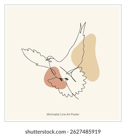 Flying bird one line drawing. Freedom minimalist abstract art illustration vector