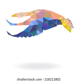 flying bird origami style