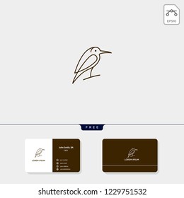 Flying Bird Outline Logo template vector illustration and logo inspiration for corporate, business card design include