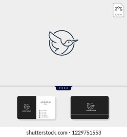 Flying Bird Outline Logo template vector illustration and logo inspiration for corporate, business card design include