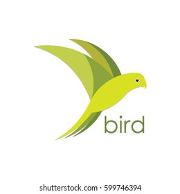 flying bird parrot logo