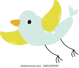 Flying Bird Pencil Drawn Vector Illustration