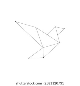 Flying Bird Polygonal Lines, can use for Logo, Pictogram, Aves Figure, Website, Apps, or Graphic Design Element. Vector Illustration