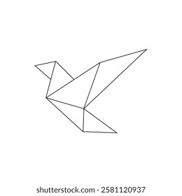 Flying Bird Polygonal Lines, can use for Logo, Pictogram, Aves Figure, Website, Apps, or Graphic Design Element. Vector Illustration