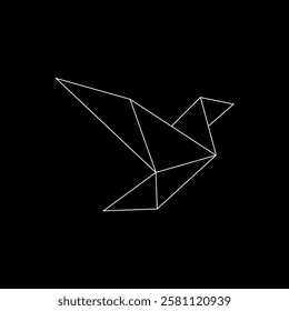 Flying Bird Polygonal Lines, can use for Logo, Pictogram, Aves Figure, Website, Apps, or Graphic Design Element. Vector Illustration