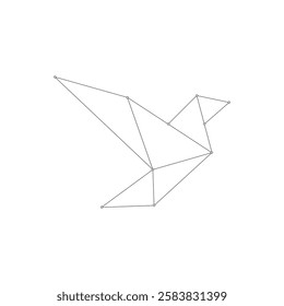 Flying Bird Polygonal Lines, can use for Logo, Pictogram, Aves Figure, Website, Apps, or Graphic Design Element. Vector Illustration