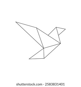 Flying Bird Polygonal Lines, can use for Logo, Pictogram, Aves Figure, Website, Apps, or Graphic Design Element. Vector Illustration