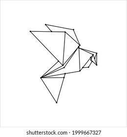 
Flying Bird Polygonal Lines Illustration for Logo or Graphic Design Element. Vector Illustration