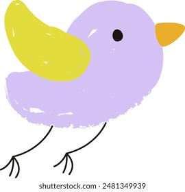 Flying Bird Scribble Sketch Vector Illustration