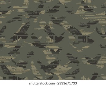 Flying bird seamless camo Print