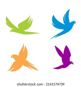 Flying bird set illustration vector design