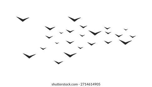 Flying Bird Silhouette Flock Vector