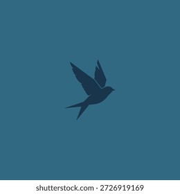 Fliegender Vogel Silhouette Symbol flaches Vektordesign.