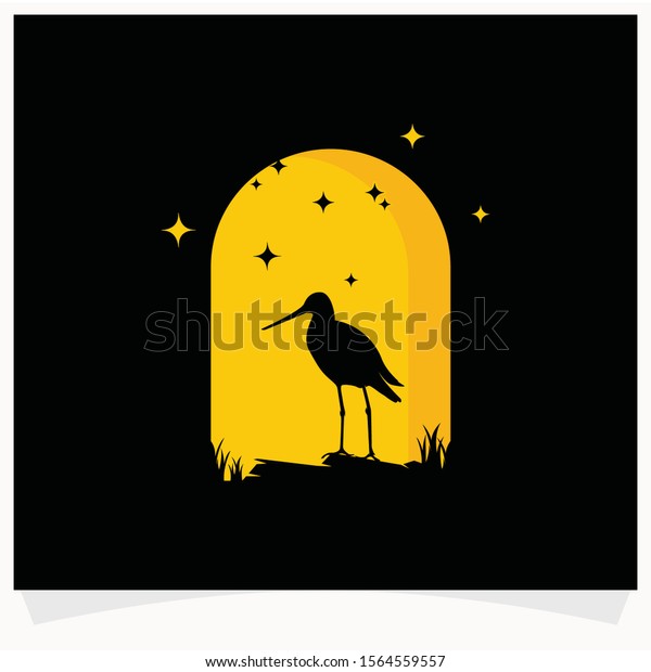 Flying Bird\
Silhouette with Logo Design\
Template