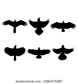 Flying bird silhouette set design inspiration vector illustration.
