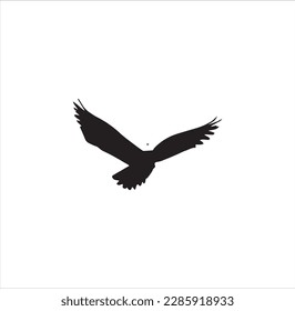 Un arte vectorial de silueta de pájaro volador.