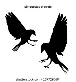 Flying bird silhouette vector design for nature element