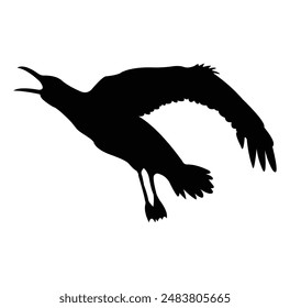 flying bird silhouette vector design. black and white.