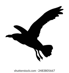 flying bird silhouette vector design. black and white.