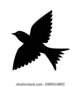 Silueta de pájaro volador. Diseño de Vector