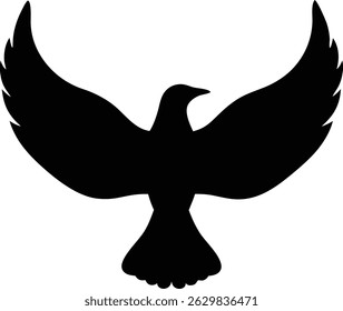 Flying Bird Silhouette Vector Free Black and White Clipart