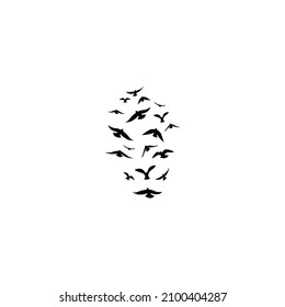 flying bird silhouette vector icon
