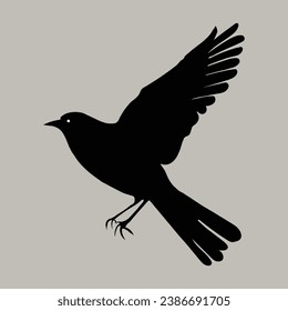 Ilustración vectorial de silueta de pájaro volador