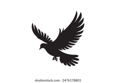 flying bird silhouette vector illustration.