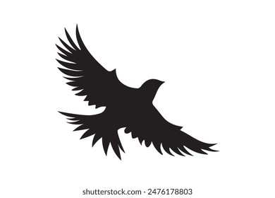 flying bird silhouette vector illustration.