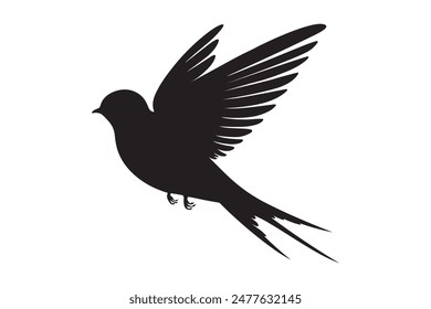 Flying bird silhouette vector illustration
